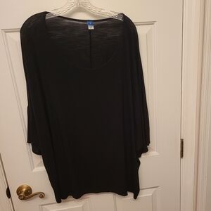 Old Navy Black Relaxed Short Sleeve Blouse